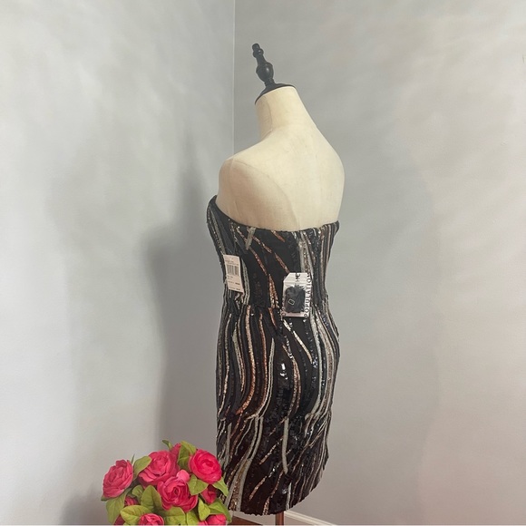 Dress Population Embellished Sequins Strapless Sweetheart Bodycon Dress- Reemoly - Picture 7 of 16